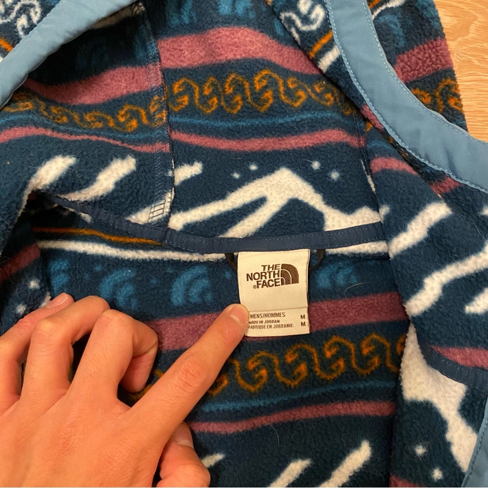 North Face Carbondale Fleece 1/4 Snap Button Jacket Men’s Medium Aztec Monterey - Picture 6 of 7